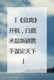 《莫离》开机，白鹿丞磊新剧携手谋定天下