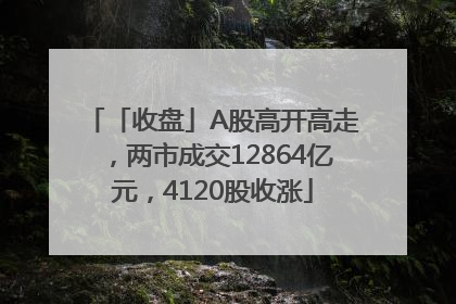 「收盘」A股高开高走，两市成交12864亿元，4120股收涨