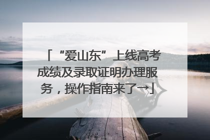 “爱山东”上线高考成绩及录取证明办理服务，操作指南来了→