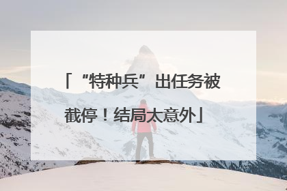 “特种兵”出任务被截停！结局太意外