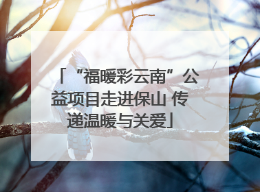 “福暖彩云南”公益项目走进保山 传递温暖与关爱