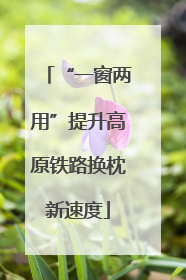 “一窗两用”提升高原铁路换枕新速度