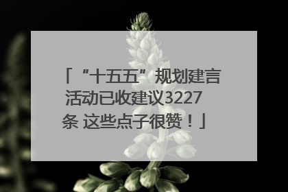 “十五五”规划建言活动已收建议3227条 这些点子很赞！