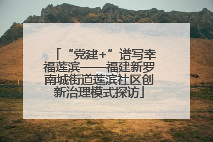 “党建+”谱写幸福莲滨——福建新罗南城街道莲滨社区创新治理模式探访