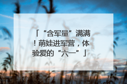 “含军量”满满！萌娃进军营，体验爱的“六一”