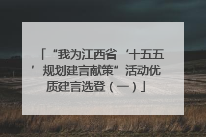 “我为江西省‘十五五’规划建言献策”活动优质建言选登（一）