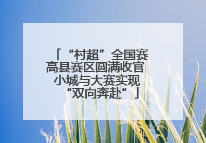“村超”全国赛高县赛区圆满收官 小城与大赛实现“双向奔赴”