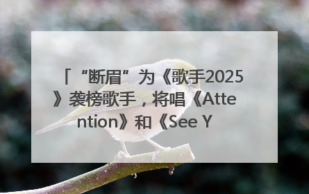 “断眉”为《歌手2025》袭榜歌手，将唱《Attention》和《See You Again》