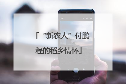 “新农人”付鹏程的稻乡情怀