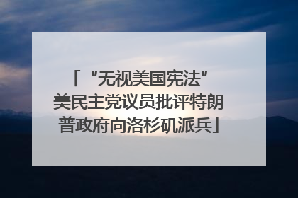 “无视美国宪法” 美民主党议员批评特朗普政府向洛杉矶派兵