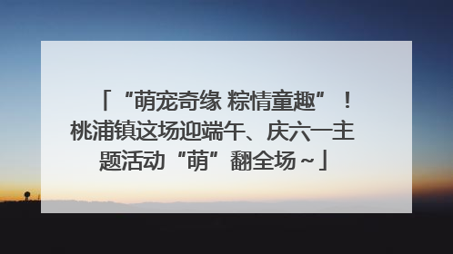 “萌宠奇缘 粽情童趣”！桃浦镇这场迎端午、庆六一主题活动“萌”翻全场～
