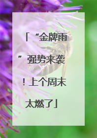 “金牌雨”强势来袭！上个周末太燃了