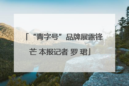 “青字号”品牌展露锋芒 本报记者 罗 珺