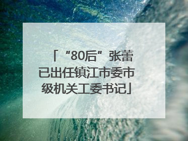 “80后”张蕾已出任镇江市委市级机关工委书记
