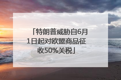特朗普威胁自6月1日起对欧盟商品征收50%关税