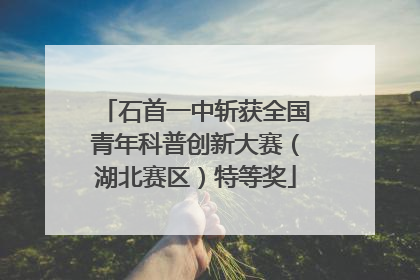 石首一中斩获全国青年科普创新大赛（湖北赛区）特等奖