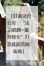 甘肃灵台公安：“法治盾牌+服务快车”打造优质营商环境