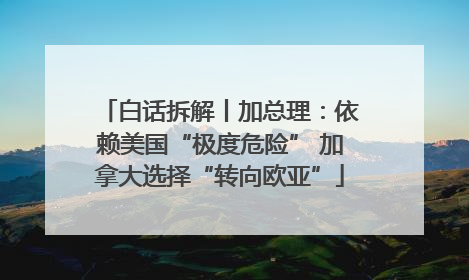 白话拆解丨加总理：依赖美国“极度危险” 加拿大选择“转向欧亚”