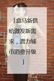 盒马新供给激发新需求，潜力城市消费升级