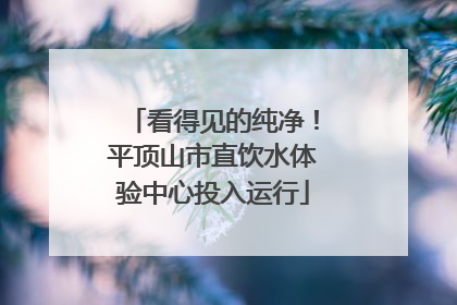 看得见的纯净！平顶山市直饮水体验中心投入运行