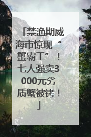 禁渔期威海市惊现“蟹霸王”！七人强卖3000元劣质蟹被铐！