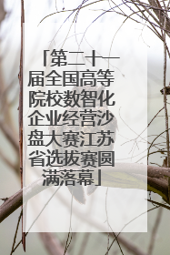 第二十一届全国高等院校数智化企业经营沙盘大赛江苏省选拔赛圆满落幕