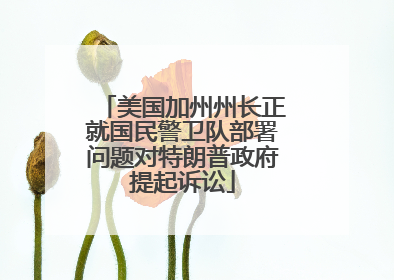 美国加州州长正就国民警卫队部署问题对特朗普政府提起诉讼
