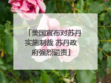 美国宣布对苏丹实施制裁 苏丹政府强烈谴责