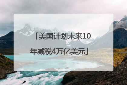 美国计划未来10年减税4万亿美元