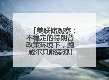 美联储观察：不稳定的特朗普政策环境下，鲍威尔只能旁观