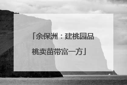 余保洲：建桃园品桃卖苗带富一方