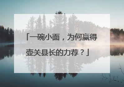 一碗小面，为何赢得壶关县长的力荐？