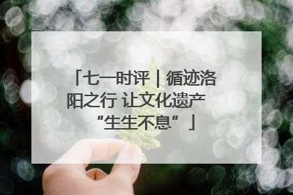七一时评｜循迹洛阳之行 让文化遗产“生生不息”