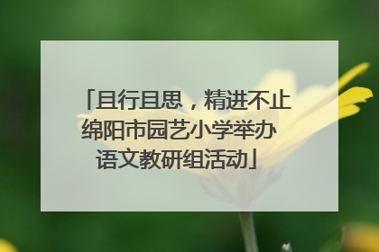 且行且思，精进不止 绵阳市园艺小学举办语文教研组活动