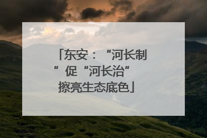 东安：“河长制”促“河长治” 擦亮生态底色