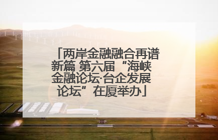两岸金融融合再谱新篇 第六届“海峡金融论坛·台企发展论坛”在厦举办