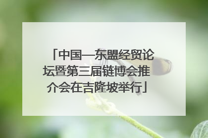 中国—东盟经贸论坛暨第三届链博会推介会在吉隆坡举行