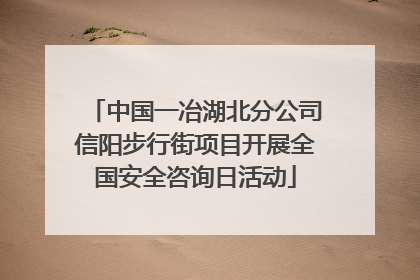 中国一冶湖北分公司信阳步行街项目开展全国安全咨询日活动