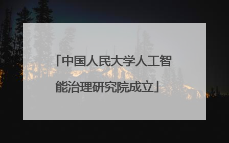中国人民大学人工智能治理研究院成立