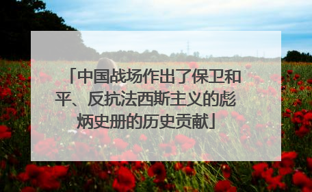 中国战场作出了保卫和平、反抗法西斯主义的彪炳史册的历史贡献