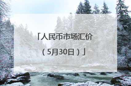 人民币市场汇价（5月30日）