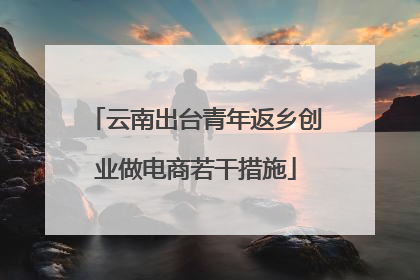 云南出台青年返乡创业做电商若干措施