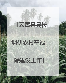 云霄县县长调研农村幸福院建设工作