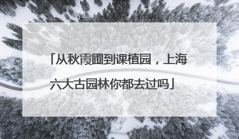 从秋霞圃到课植园，上海六大古园林你都去过吗