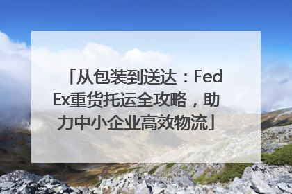 从包装到送达：FedEx重货托运全攻略，助力中小企业高效物流