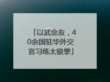 以武会友，40余国驻华外交官习练太极拳