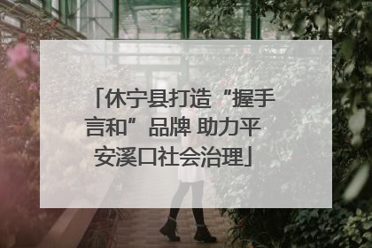 休宁县打造“握手言和”品牌 助力平安溪口社会治理