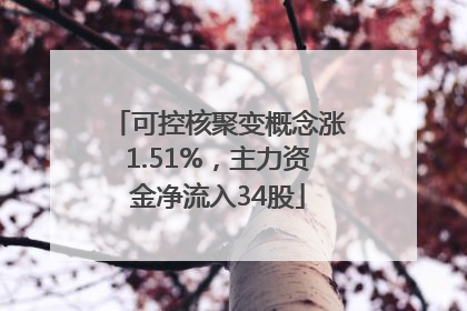 可控核聚变概念涨1.51%，主力资金净流入34股