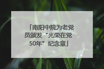 南阳中院为老党员颁发“光荣在党50年”纪念章