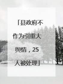 县政府不作为引重大舆情，25人被处理